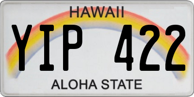HI license plate YIP422