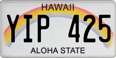HI license plate YIP425