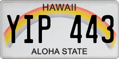 HI license plate YIP443
