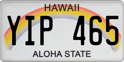 HI license plate YIP465