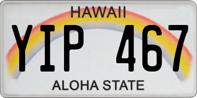 HI license plate YIP467