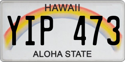 HI license plate YIP473