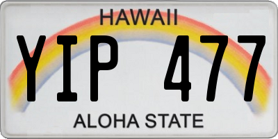 HI license plate YIP477