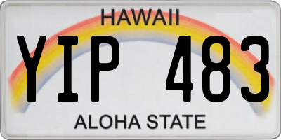 HI license plate YIP483