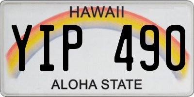 HI license plate YIP490