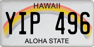 HI license plate YIP496