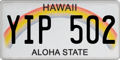 HI license plate YIP502