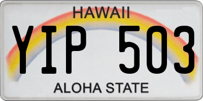 HI license plate YIP503