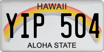 HI license plate YIP504