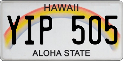 HI license plate YIP505