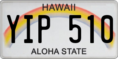 HI license plate YIP510
