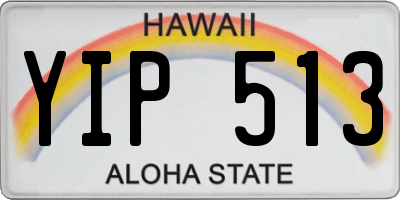 HI license plate YIP513