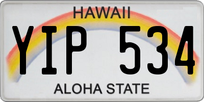HI license plate YIP534