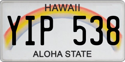 HI license plate YIP538