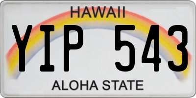 HI license plate YIP543