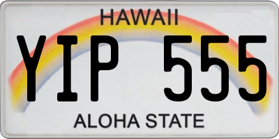 HI license plate YIP555
