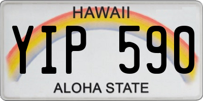 HI license plate YIP590