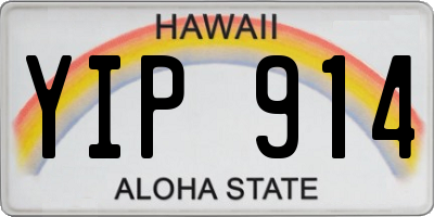 HI license plate YIP914
