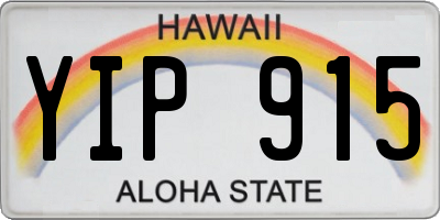 HI license plate YIP915