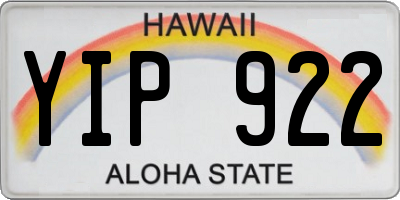 HI license plate YIP922