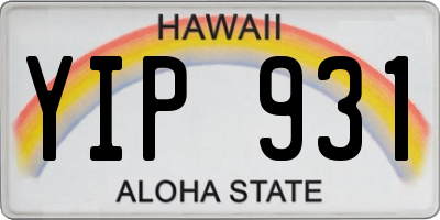 HI license plate YIP931