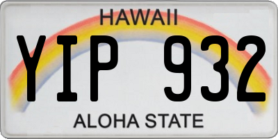 HI license plate YIP932