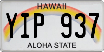 HI license plate YIP937