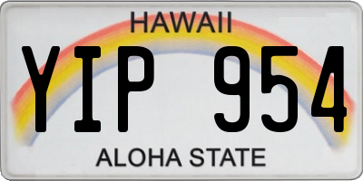 HI license plate YIP954