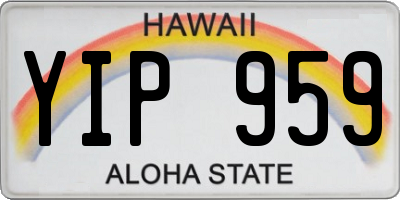 HI license plate YIP959