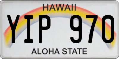 HI license plate YIP970