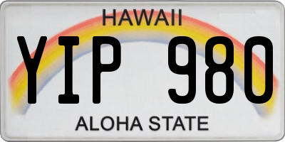 HI license plate YIP980