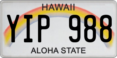 HI license plate YIP988
