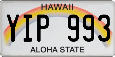 HI license plate YIP993