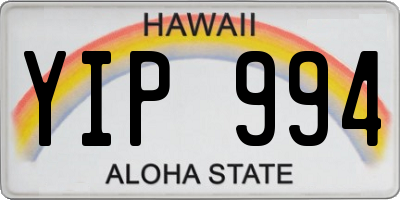 HI license plate YIP994