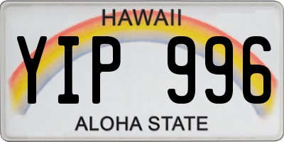 HI license plate YIP996