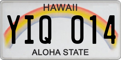 HI license plate YIQ014