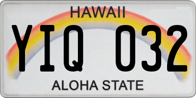 HI license plate YIQ032