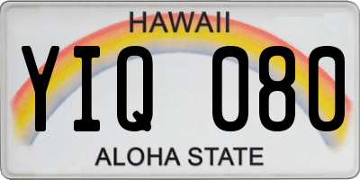 HI license plate YIQ080