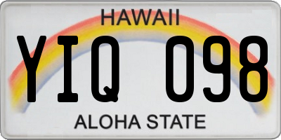 HI license plate YIQ098