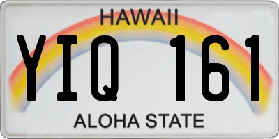 HI license plate YIQ161