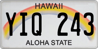 HI license plate YIQ243