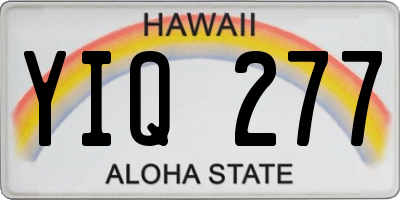 HI license plate YIQ277
