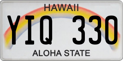 HI license plate YIQ330