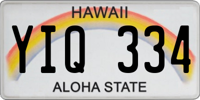 HI license plate YIQ334
