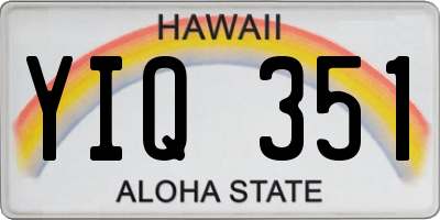 HI license plate YIQ351