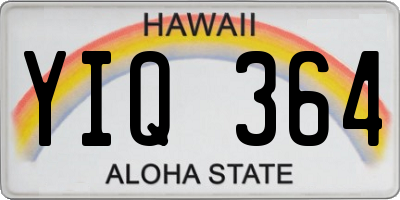HI license plate YIQ364