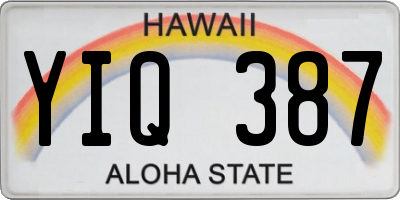 HI license plate YIQ387