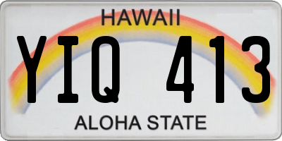 HI license plate YIQ413