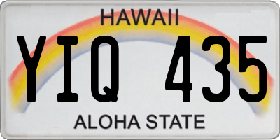 HI license plate YIQ435