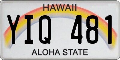HI license plate YIQ481
